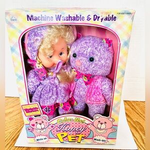 Eugene 1996 Color Me Honey & Pet Plush Doll New Read Minor Box Damage 9in
